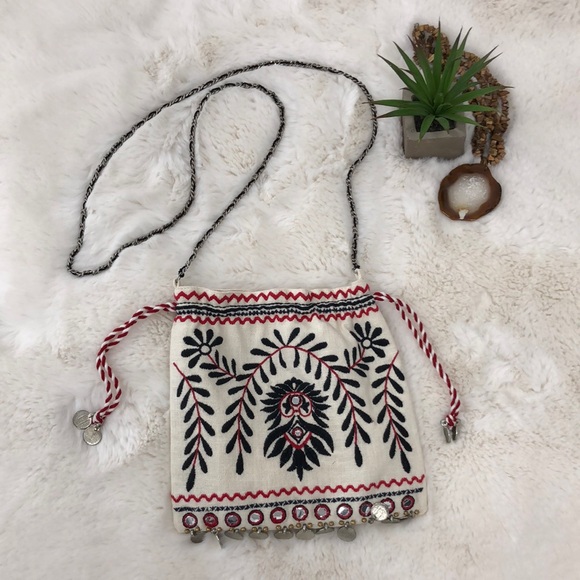 Free People Handbags - NEW Free People Emmie Embroidered Crossbody Purse